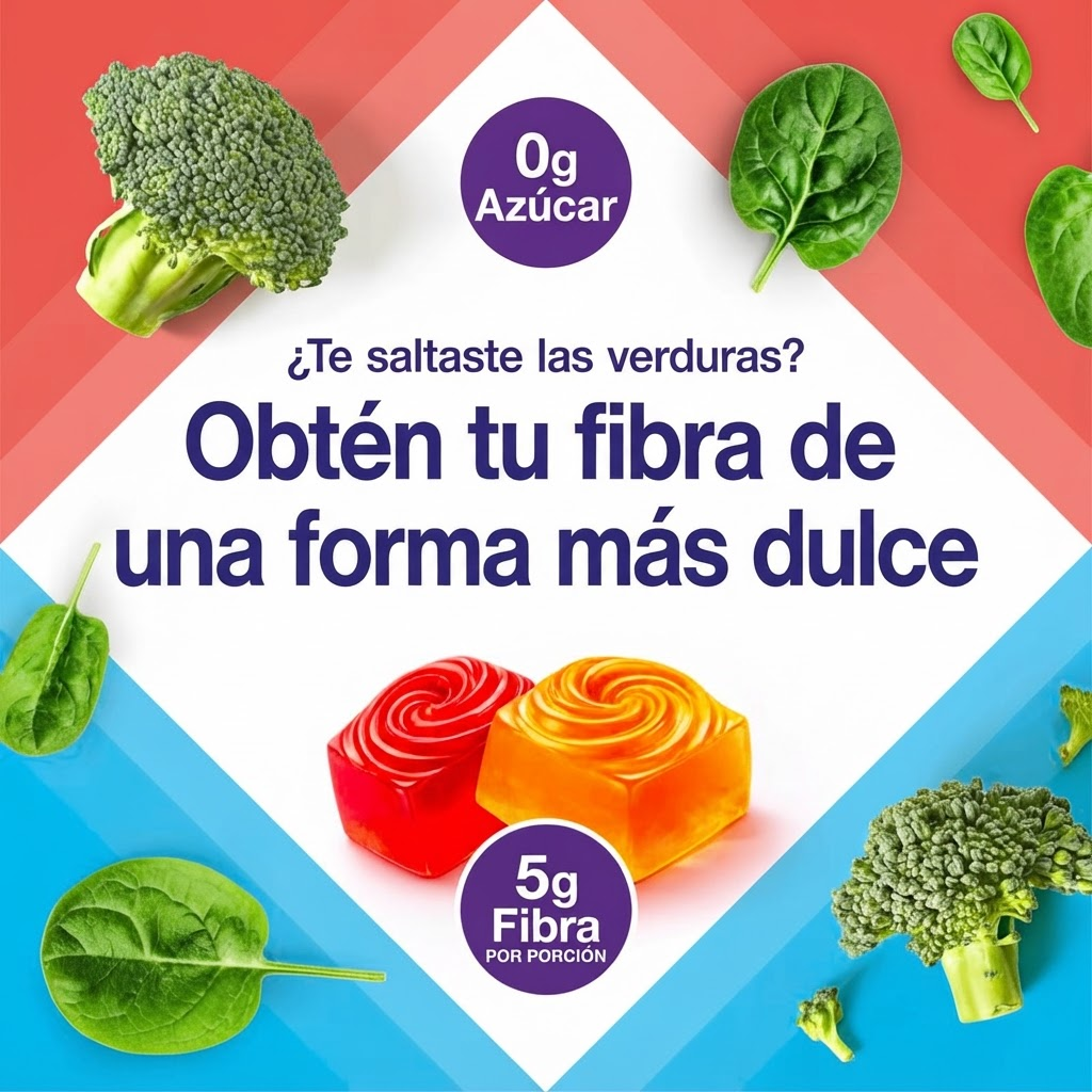 Gominolas LUMIA de fibra con sabor a frutos del bosque y melocotón - 5g 90 gominolas